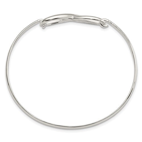 Sterling Silver Infinity Hinged Bangle Bracelet