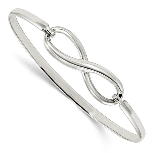 Sterling Silver Infinity Hinged Bangle Bracelet
