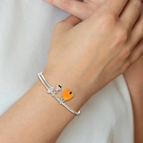 Sterling Silver Children's Enameled Bee Bangle Bracelet