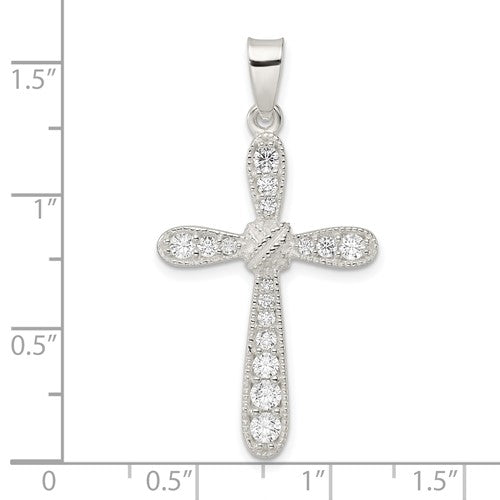 Sterling Silver CZ Cross Pendant