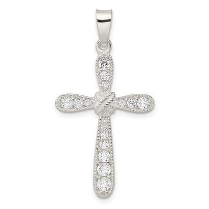 Sterling Silver CZ Cross Pendant