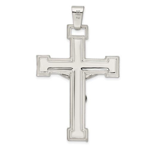 Sterling Silver Semi-Solid Crucifix Pendant