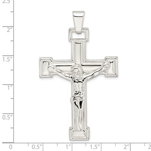 Sterling Silver Semi-Solid Crucifix Pendant