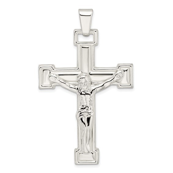 Sterling Silver Semi-Solid Crucifix Pendant