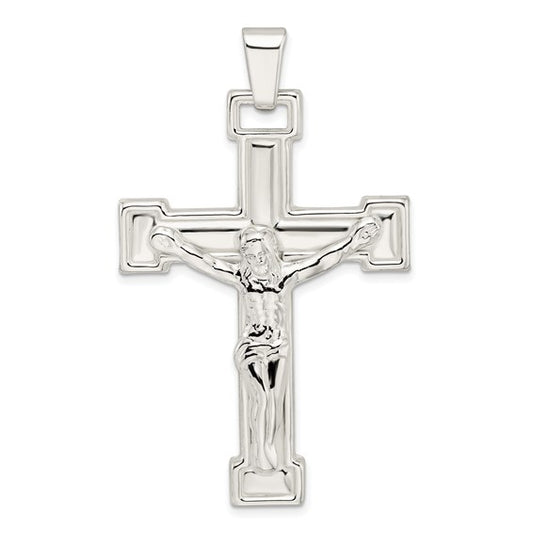 Sterling Silver Semi-Solid Crucifix Pendant