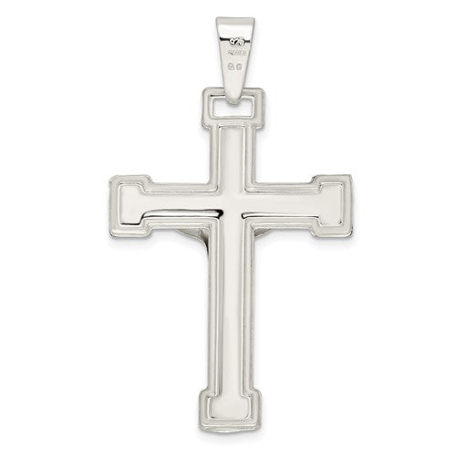 Sterling Silver Semi-Solid Crucifix Pendant