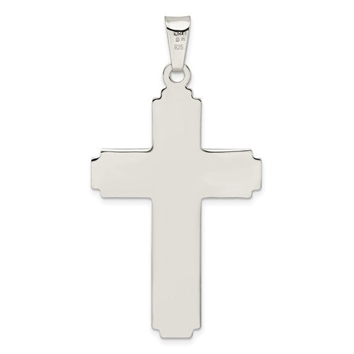 Sterling Silver Solid Flat Back Crucifix Pendant