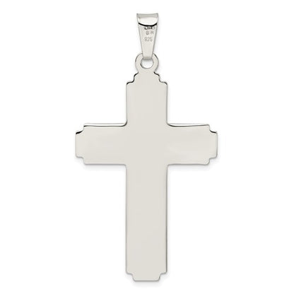 Sterling Silver Solid Flat Back Crucifix Pendant