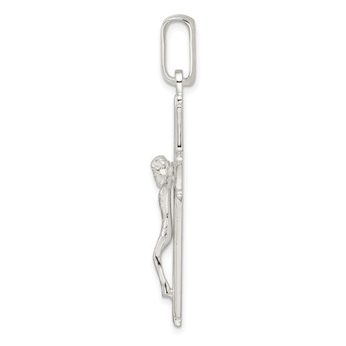 Sterling Silver Solid Flat Back Crucifix Pendant