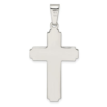 Sterling Silver Solid Flat Back Crucifix Pendant