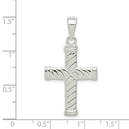 Sterling Silver Semi-Solid Reversible Cross Pendant