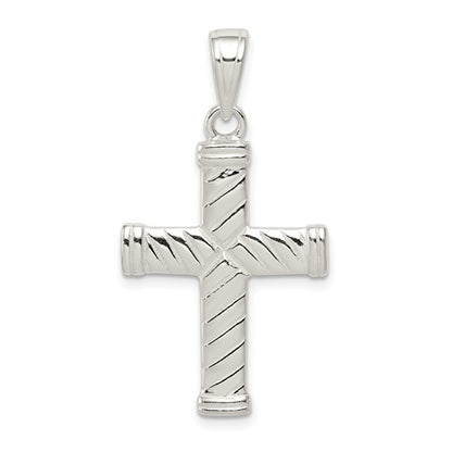 Sterling Silver Semi-Solid Reversible Cross Pendant