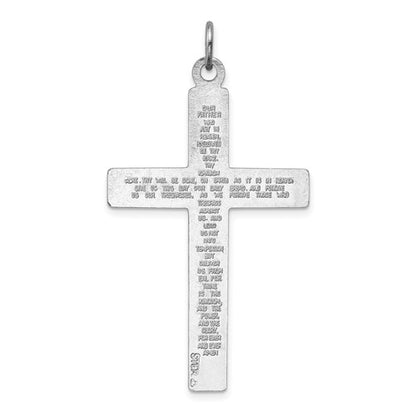 Sterling Silver Cross Pendant with The Lord's Prayer