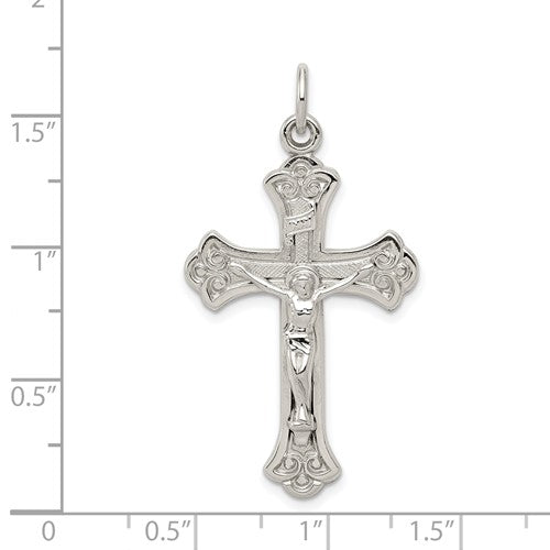 Sterling Silver Solid INRI Crucifix Pendant