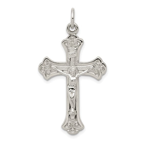 Sterling Silver Solid INRI Crucifix Pendant