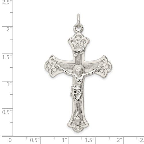 Sterling Silver Solid INRI Crucifix Pendant