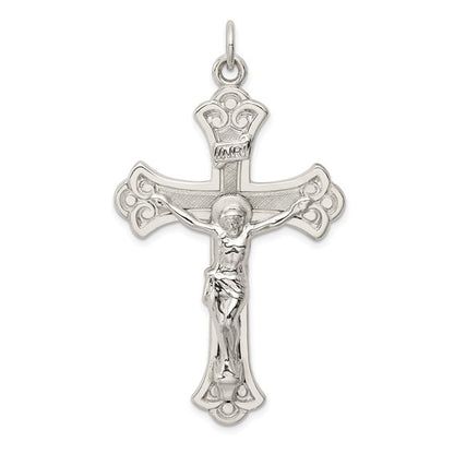 Sterling Silver Solid INRI Crucifix Pendant