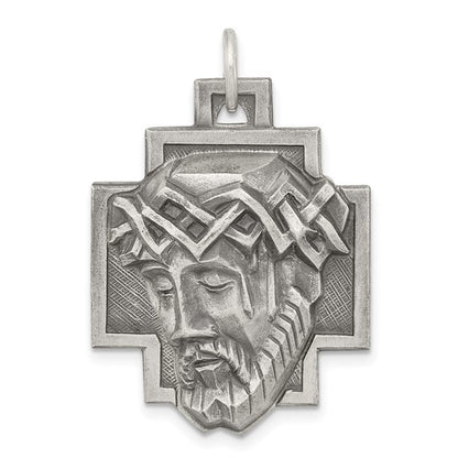 Sterling Silver Antiqued Christ Head Charm