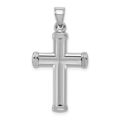 Sterling Silver Rhodium Plated Semi-Solid Crucifix Pendant