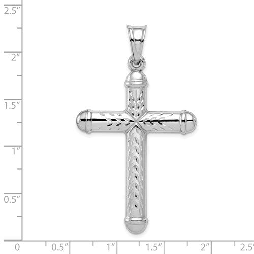 Sterling Silver Diamond-Cut Reversible Cross Pendant