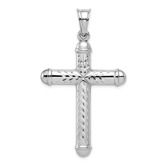 Sterling Silver Diamond-Cut Reversible Cross Pendant