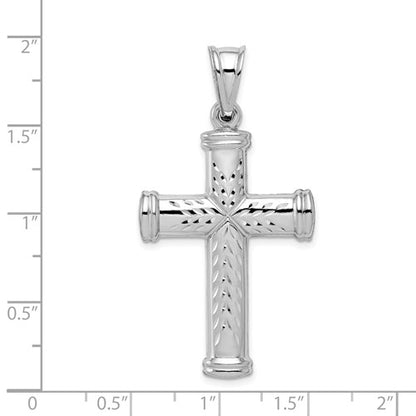 Sterling Silver Diamond-Cut Reversible Cross Pendant