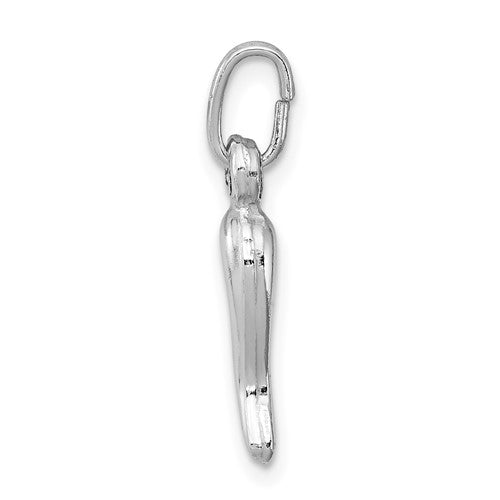 Sterling Silver Rhodium Plated Italian Horn Charm