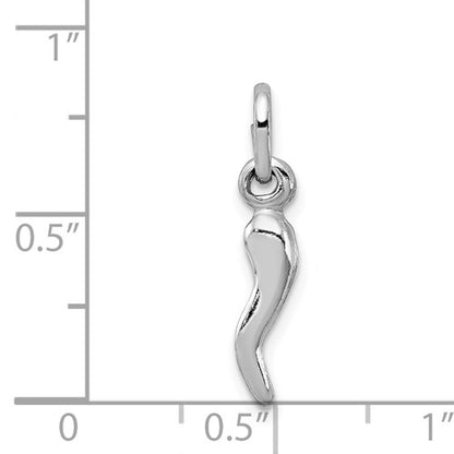 Sterling Silver Rhodium Plated Italian Horn Charm