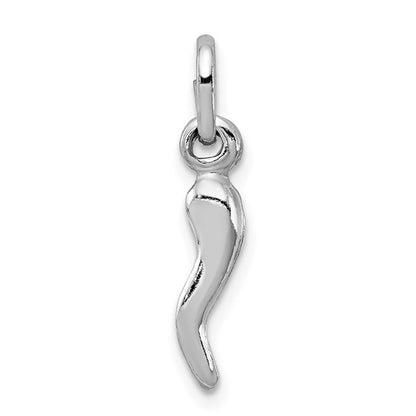 Sterling Silver Rhodium Plated Italian Horn Charm