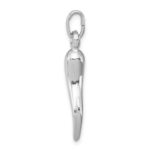 Sterling Silver Rhodium Plated Italian Horn Charm