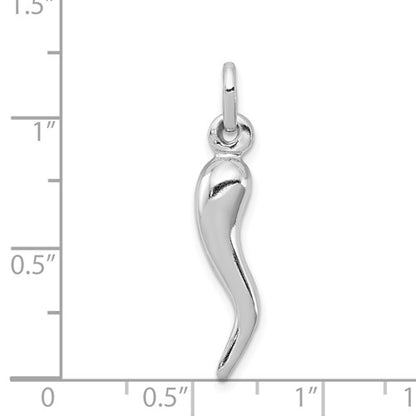 Sterling Silver Rhodium Plated Italian Horn Charm