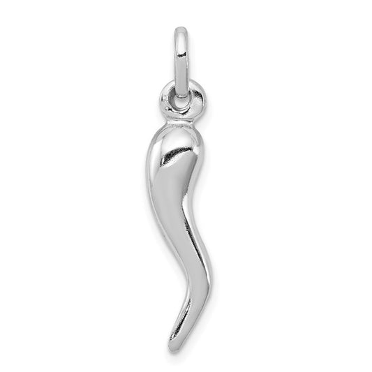 Sterling Silver Rhodium Plated Italian Horn Charm