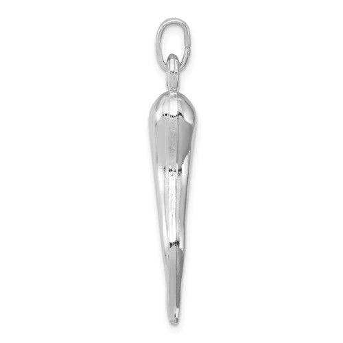 Sterling Silver Rhodium Plated Italian Horn Charm