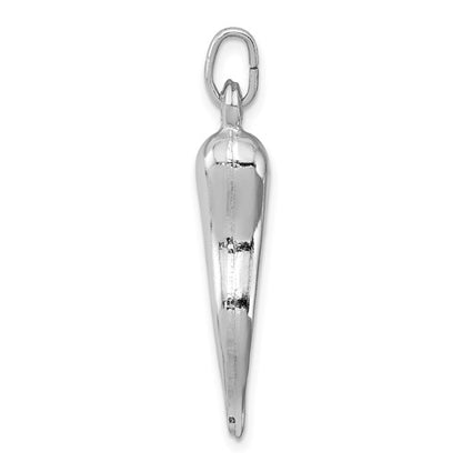 Sterling Silver Rhodium Plated Italian Horn Charm