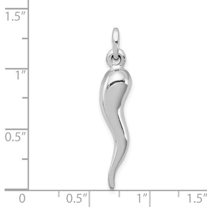 Sterling Silver Rhodium Plated Italian Horn Charm