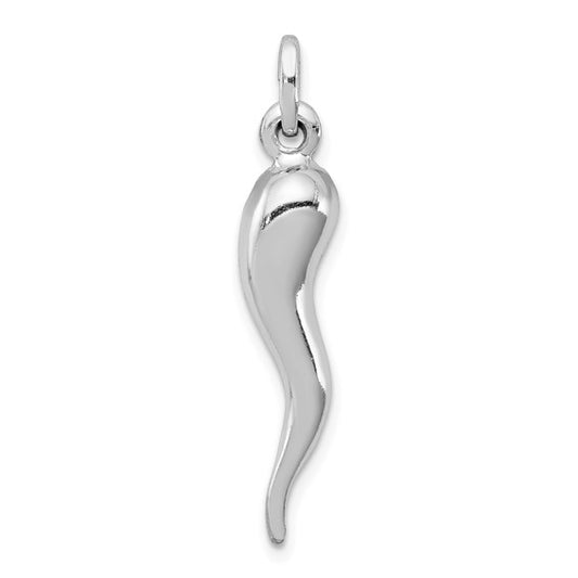 Sterling Silver Rhodium Plated Italian Horn Charm