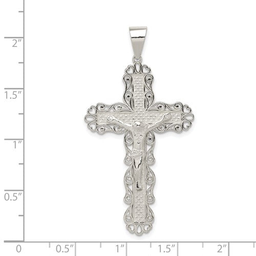 Sterling Silver Filigree Crucifix Pendant