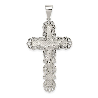 Sterling Silver Filigree Crucifix Pendant