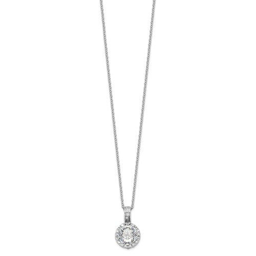 Sterling Silver CZ Solitaire Necklace