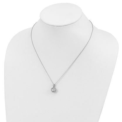 Sterling Silver CZ Solitaire Necklace