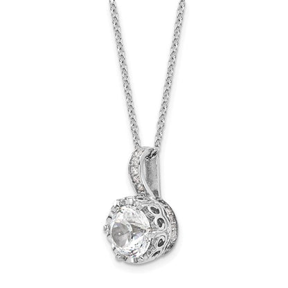 Sterling Silver CZ Solitaire Necklace