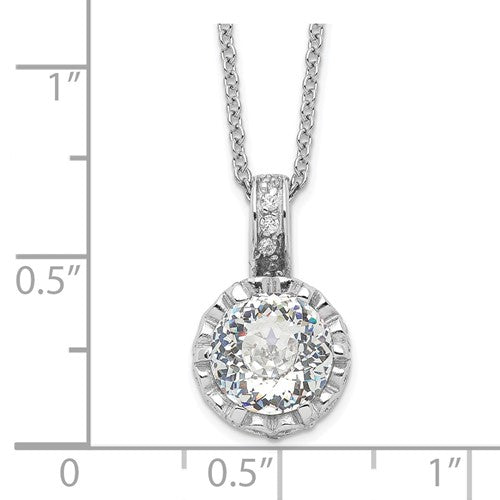 Sterling Silver CZ Solitaire Necklace