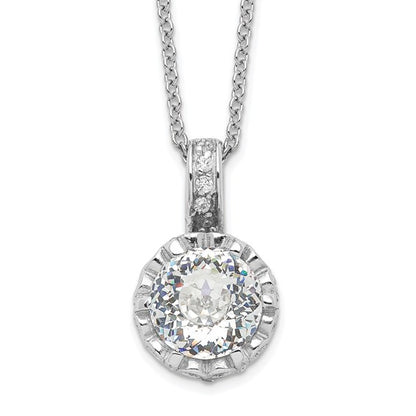 Sterling Silver CZ Solitaire Necklace