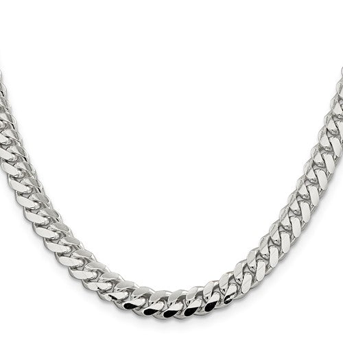 Sterling Silver Domed Curb Link Chains 7.25 mm