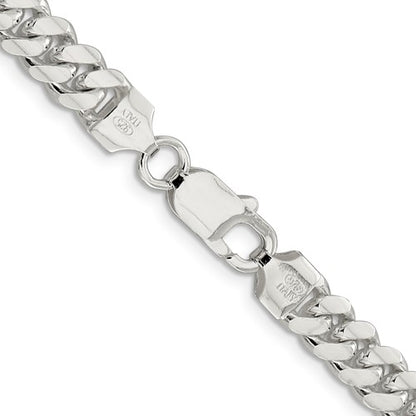 Sterling Silver Domed Curb Link Chains 7.25 mm