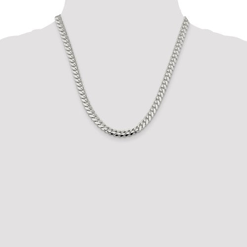 Sterling Silver Domed Curb Link Chains 7.25 mm