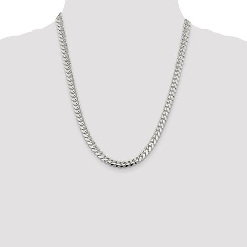 Sterling Silver Domed Curb Link Chains 7.25 mm