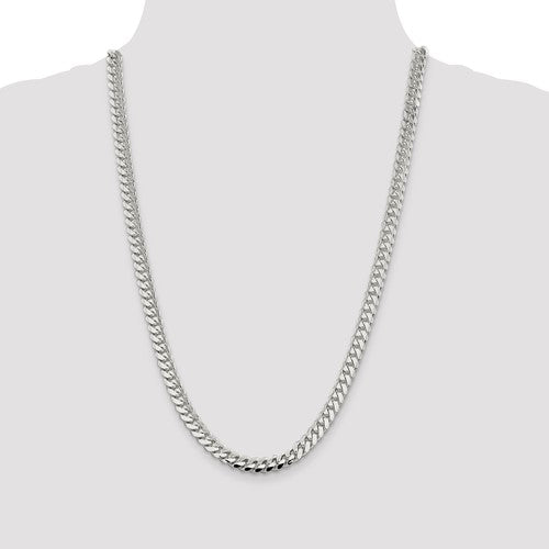 Sterling Silver Domed Curb Link Chains 7.25 mm