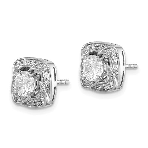 Sterling Silver CZ Stud & Jacket Post Earrings