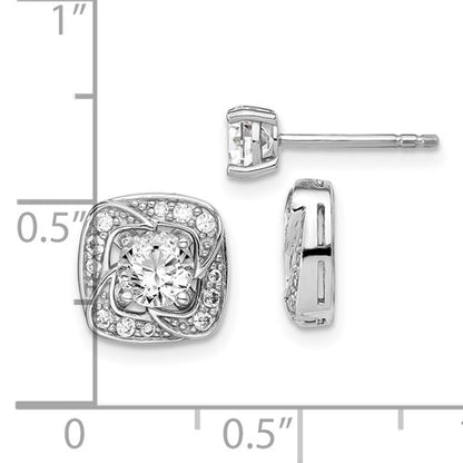 Sterling Silver CZ Stud & Jacket Post Earrings